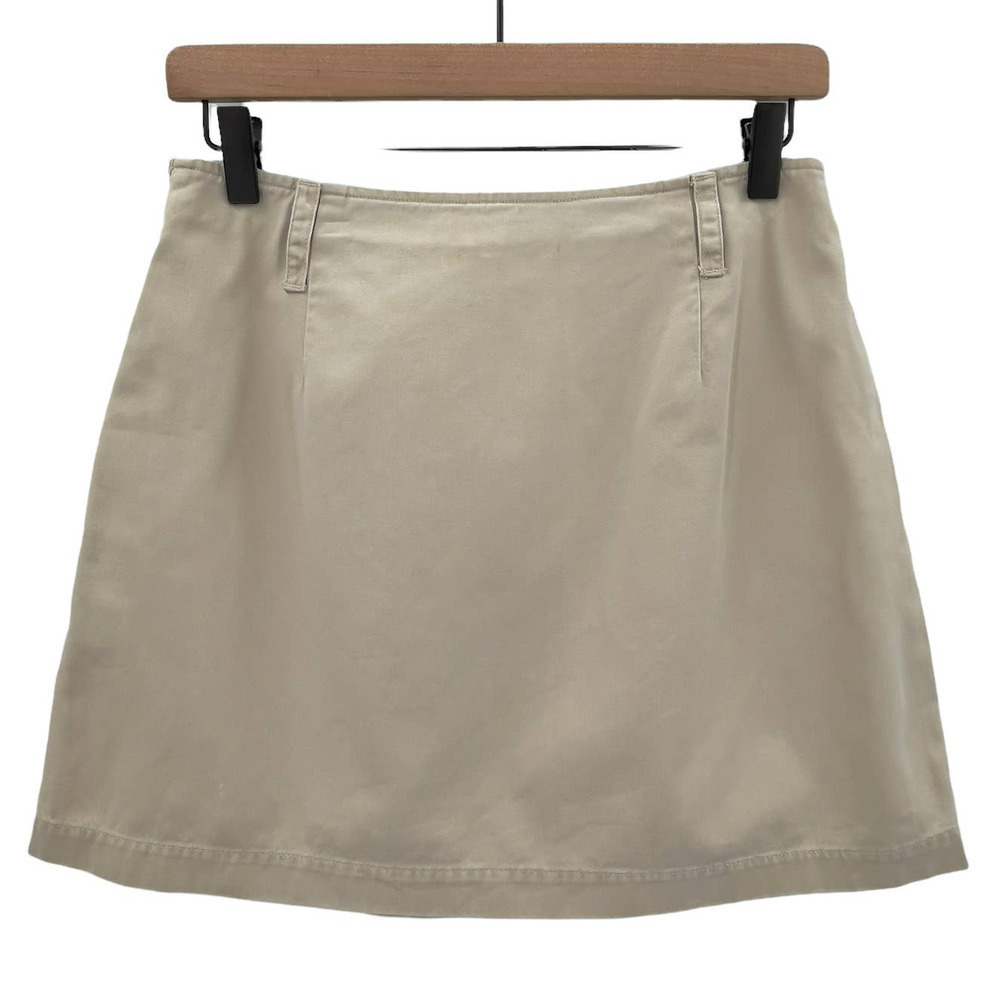 Vintage 90s Tan Mini Skirt The Limited Chino A-Line 100% Cotton | Small Sz 4/6 - Picture 4 of 11